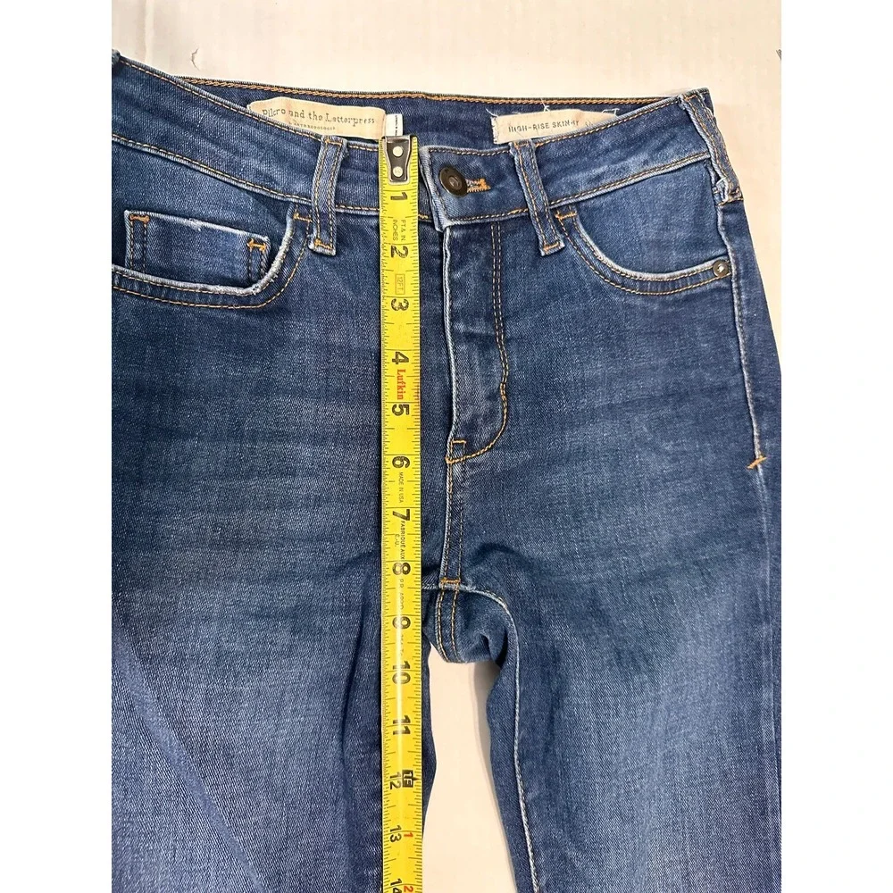Pilcro Anthropologie‎ Jeans 26 Blue High-Rise Skinny Denim Cotton Stretch